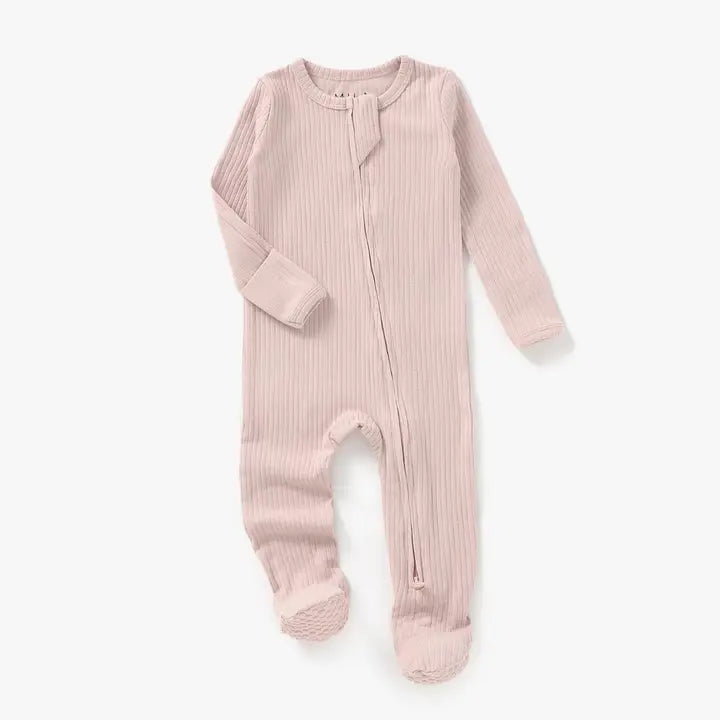 Ribbed Footie - Blush image 0