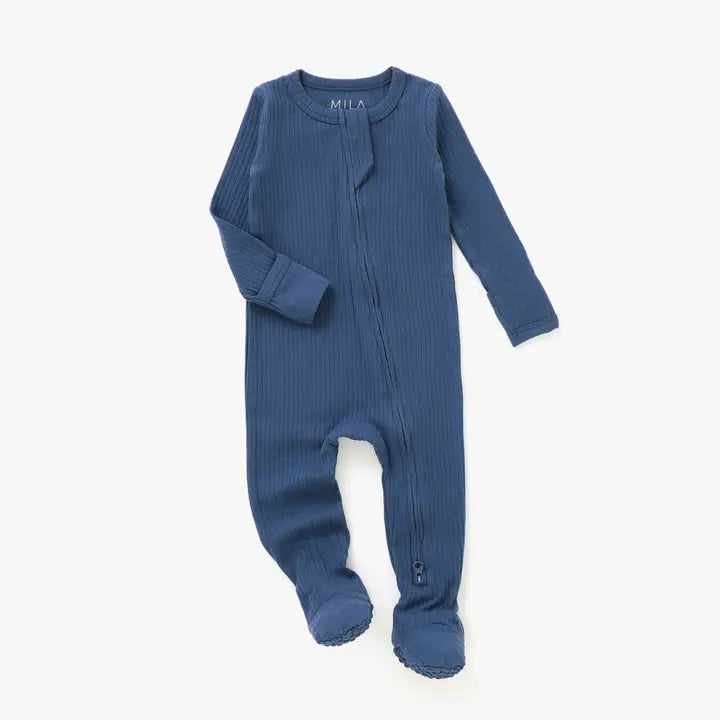 Ribbed Footie - Navy image 0